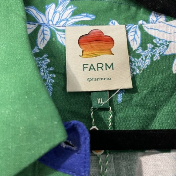 Nwt Farm Rio Soft Garden Shirt Floral Print Long Sleeves Linen Viscose - Picture 5 of 7